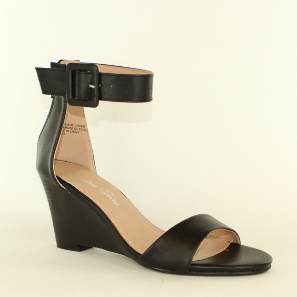 Wedge Dressy Sandals from Fashion Focus - S001-1 Black - Picture 2 of 2